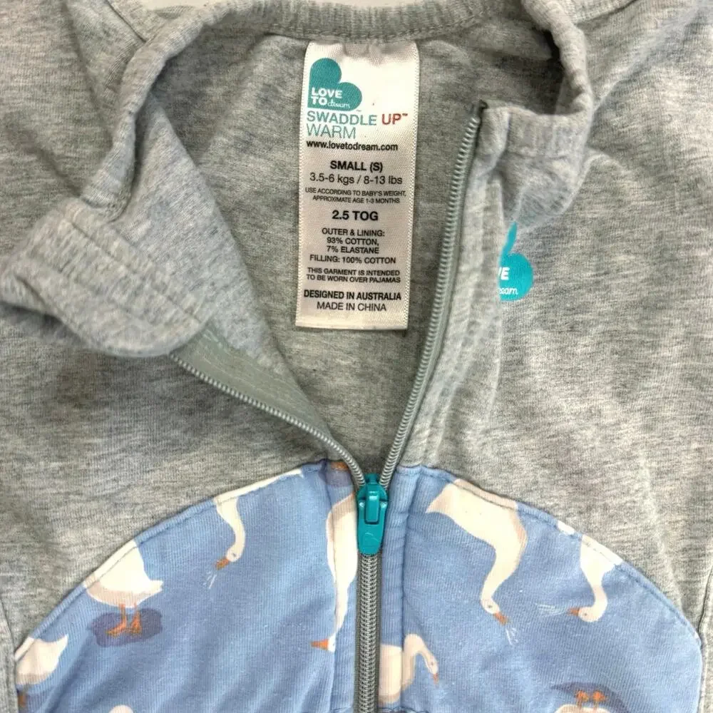 Love to Dream Swaddle Up Warm 2.5 TOG Quilted Blue Silly Goose Size S